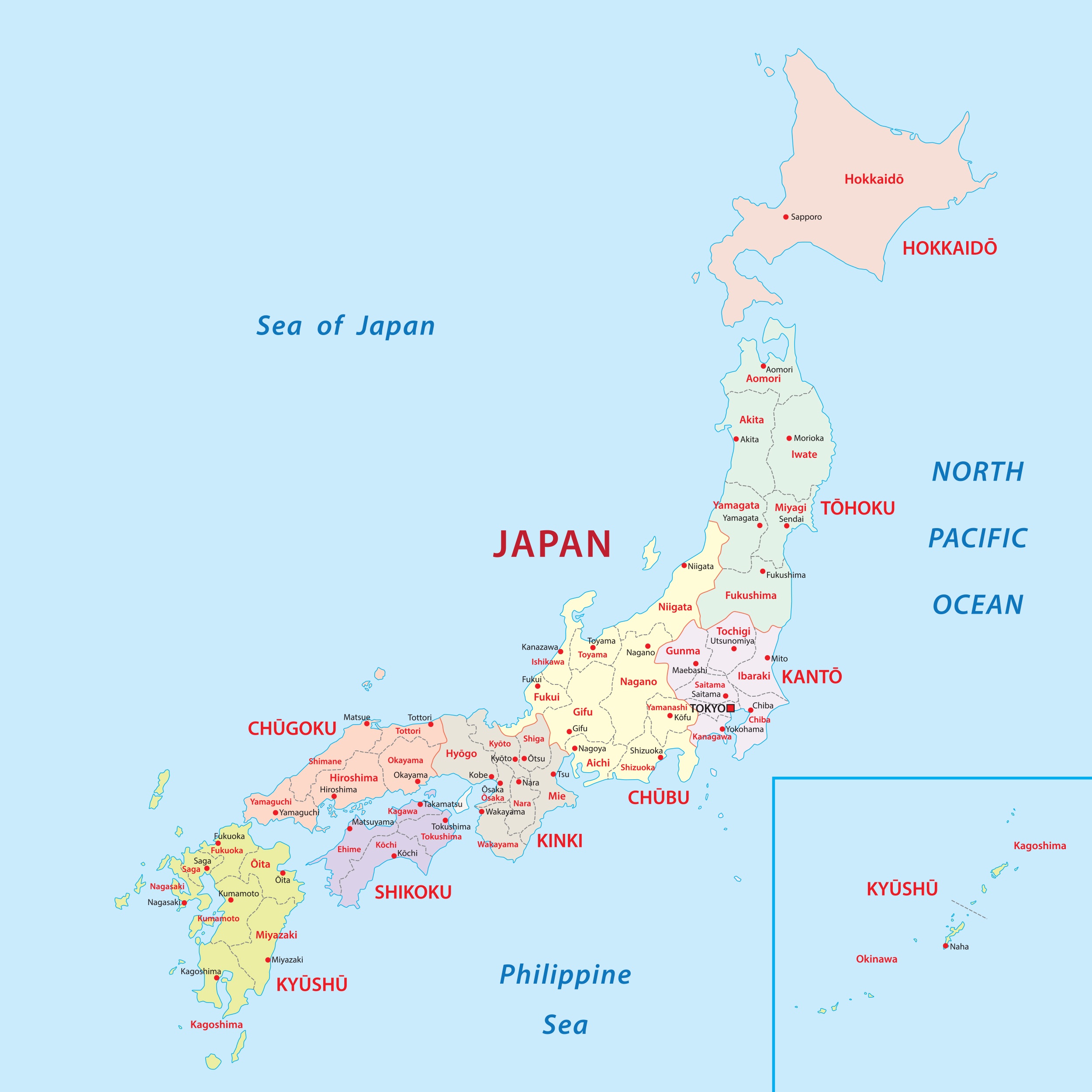 Map Of Japan Regions And Cities Japantravelcities Japan Map Japan ...