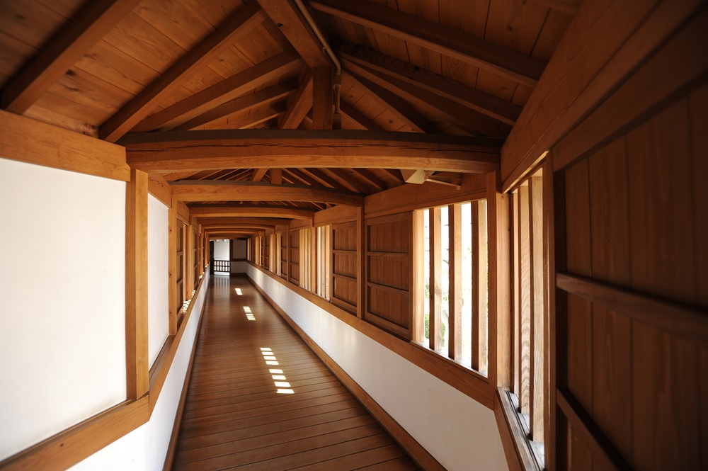 Interior of the famous Himeji Castle, Japan