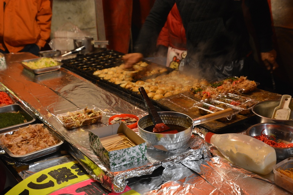 Food stalls of festival opening stores in Japan